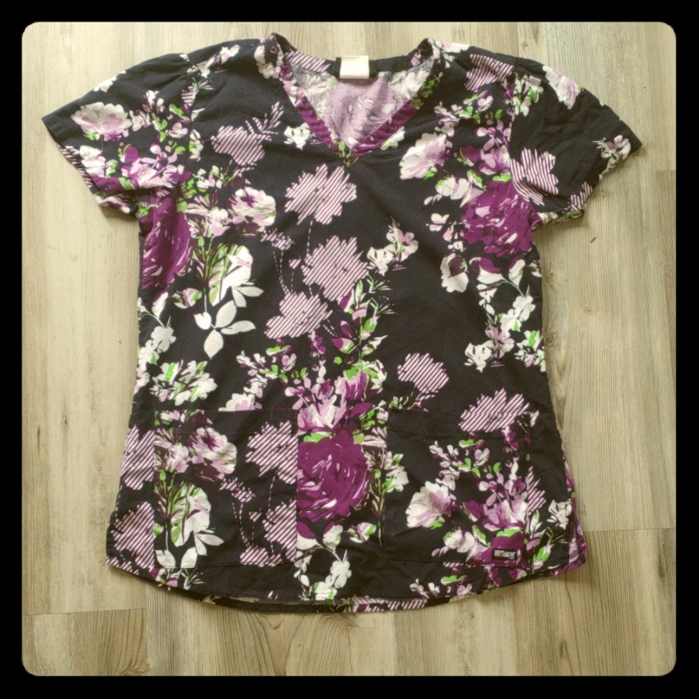 Grey's Anatomy floral scrub top
